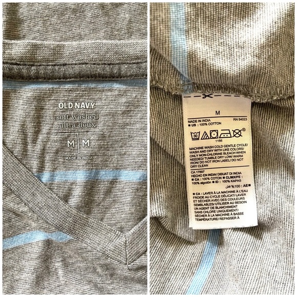 Old Navy Soft Washed striped V-neck T-shirt - M - Picture 3 of 3